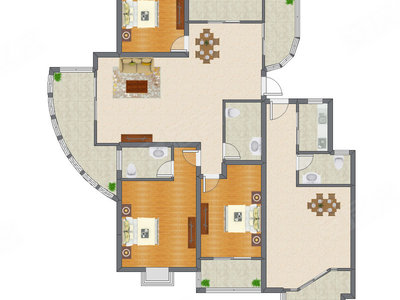 3室3厅 283.00平米户型图