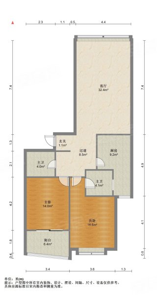 名门滨江苑3室1厅1卫104.61㎡南北845万