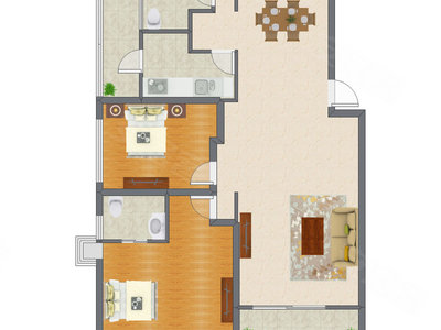 2室2厅 150.67平米