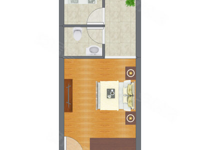 1室0厅 38.00平米户型图