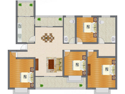 4室2厅 125.64平米
