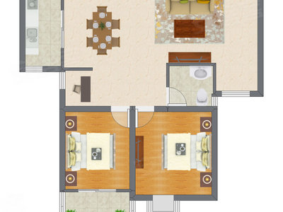 2室2厅 98.95平米