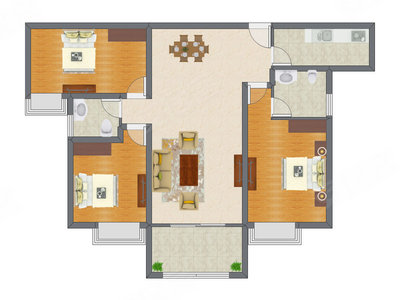 3室2厅 95.81平米