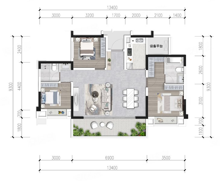 黄龙溪谷(新房)3室2厅116㎡100万二手房图片