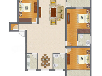 3室2厅 124.50平米