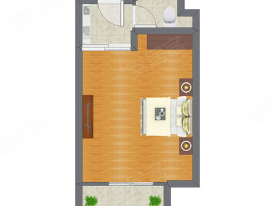 1室0厅 45.44平米户型图