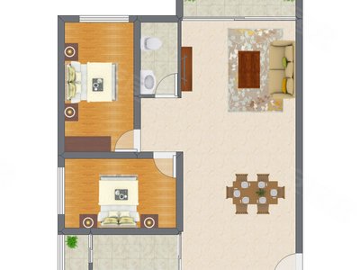 2室2厅 108.00平米