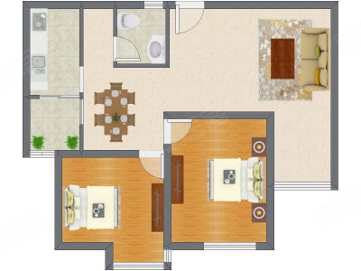 2室2厅 131.55平米户型图
