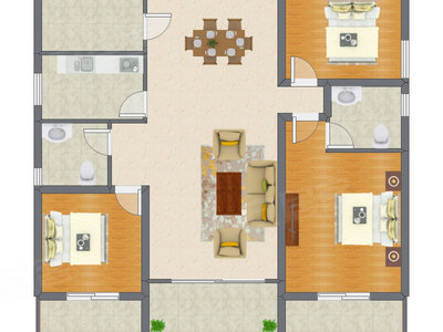 3室2厅 83.00平米