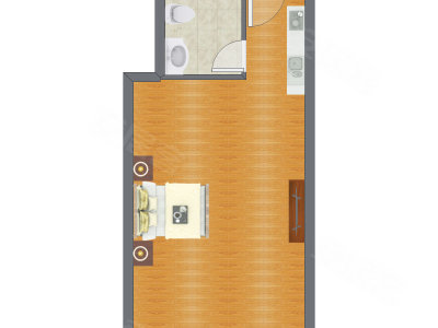 1室0厅 53.50平米户型图