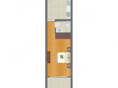 1室0厅 47.42平米户型图