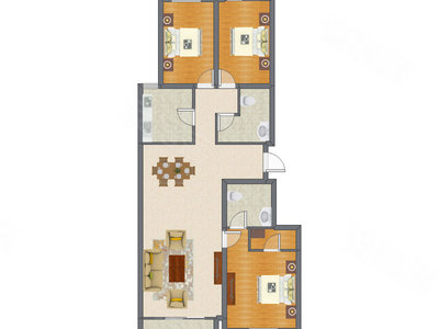 3室2厅 145.40平米