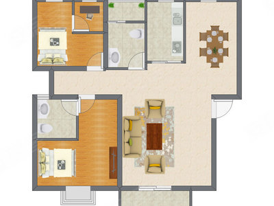 2室2厅 111.90平米
