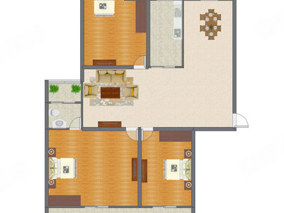 3室1厅 152.90平米