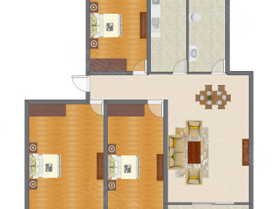 3室2厅 111.38平米