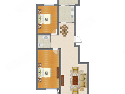 2室2厅 99.61平米