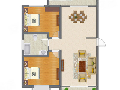 2室2厅 142.00平米
