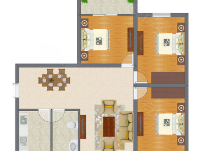3室2厅 95.00平米