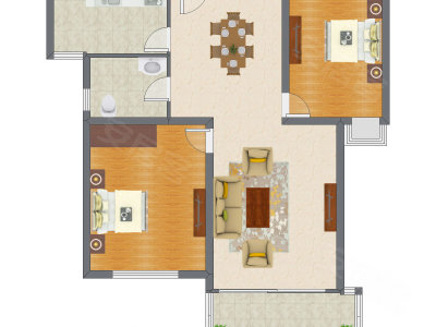 2室2厅 99.10平米
