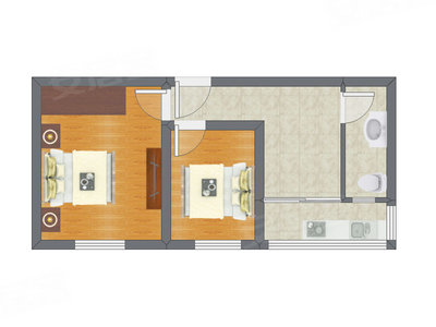 2室0厅 51.50平米户型图
