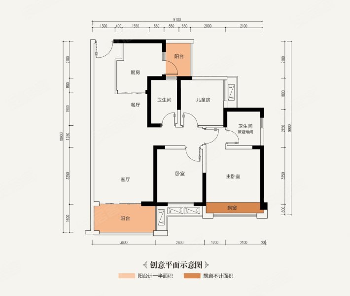 荣盛华府3室2厅2卫101㎡南86万