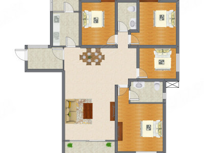 4室2厅 114.99平米