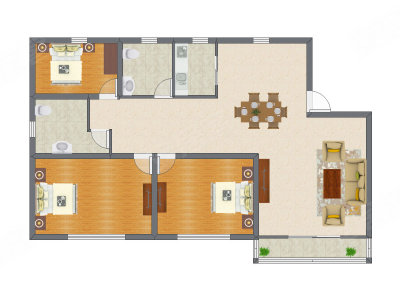 3室2厅 114.39平米户型图