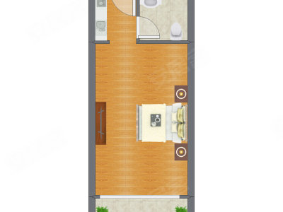 1室0厅 48.00平米户型图