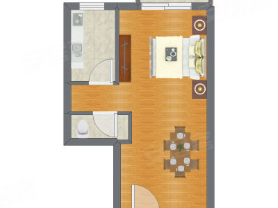 1室0厅 41.47平米户型图