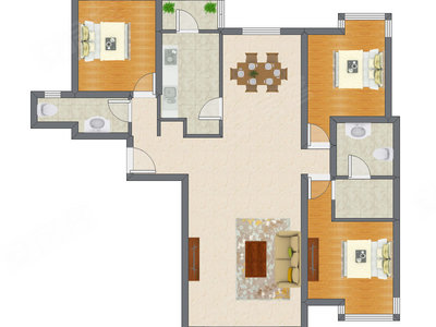 3室2厅 152.13平米