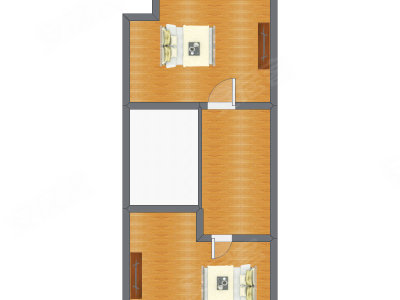 2室2厅 40.00平米