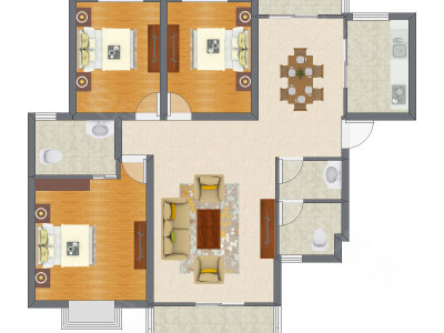 3室2厅 98.30平米