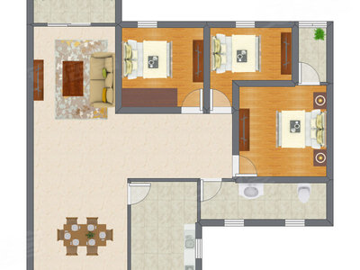 3室2厅 83.20平米