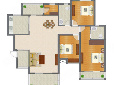 3室2厅 133.60平米