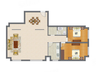 2室2厅 150.87平米户型图