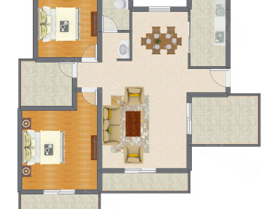 2室2厅 99.03平米