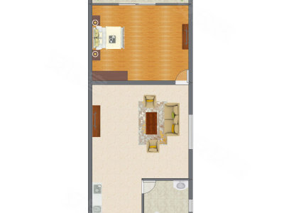 1室1厅 83.96平米