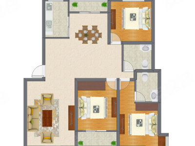 3室2厅 135.24平米