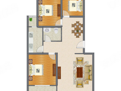 3室2厅 111.76平米