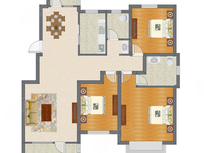 3室2厅 132.15平米