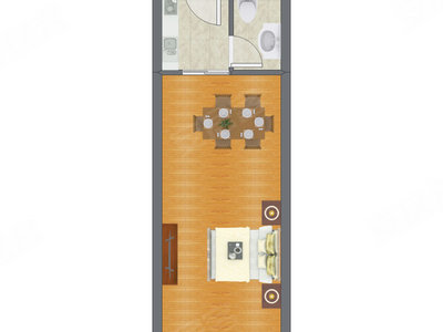 1室0厅 47.26平米户型图