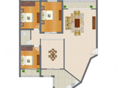 3室2厅 124.55平米