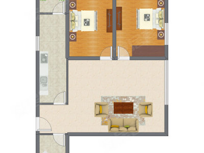 2室1厅 123.00平米户型图