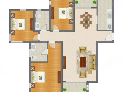 3室2厅 151.01平米
