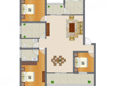 3室2厅 106.34平米