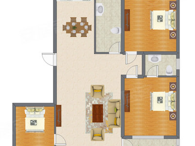 3室2厅 114.00平米