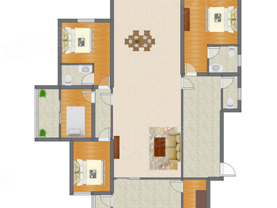 4室2厅 199.34平米