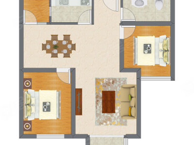 2室2厅 94.13平米户型图
