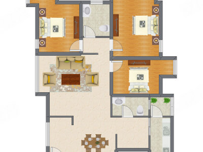 3室2厅 83.32平米