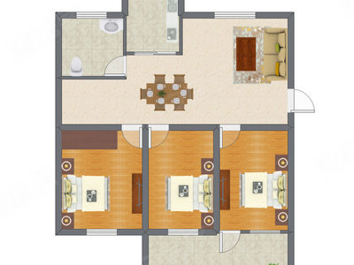 3室2厅 79.86平米